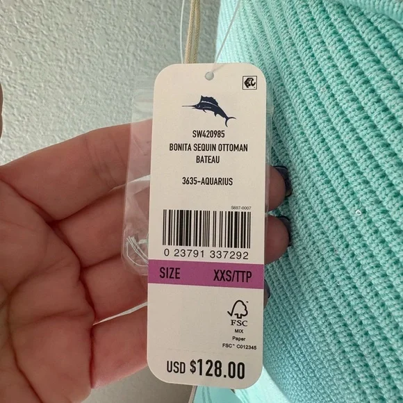 Tommy Bahama Bonita sequin ottoman beteau boat neck sweater.NWT - Picture 6 of 9